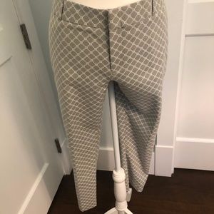Banana Republic Hampton Gray White Geometric Pants